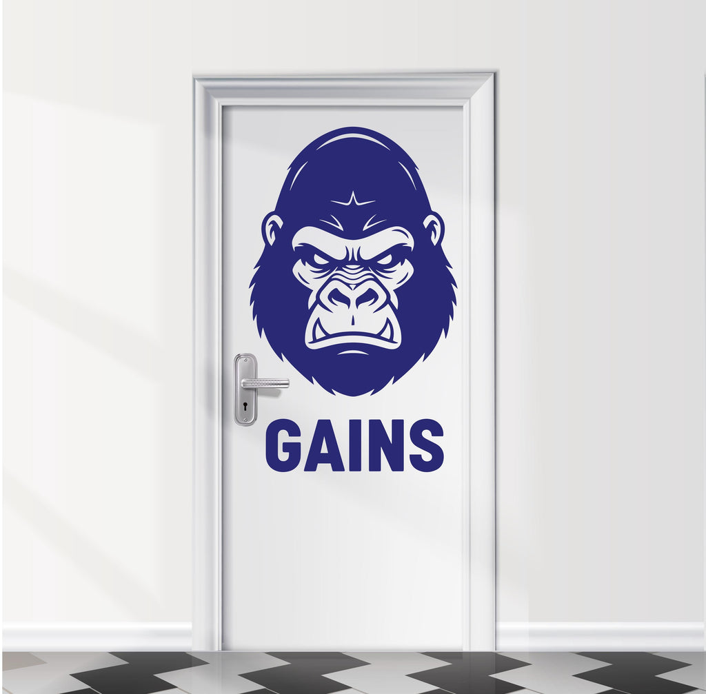 Man Pull-Up Gym Bathroom Door Decal, Vinyl Sticker 1107RS
