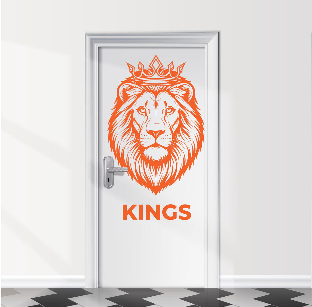 Bathroom Sign Lion Kings Door Decal, Bar Restaurant Toilet Door Decal, Bathroom Door Sign, Man Woman Modern Signs Vinyl Stickers, WC 1109RS