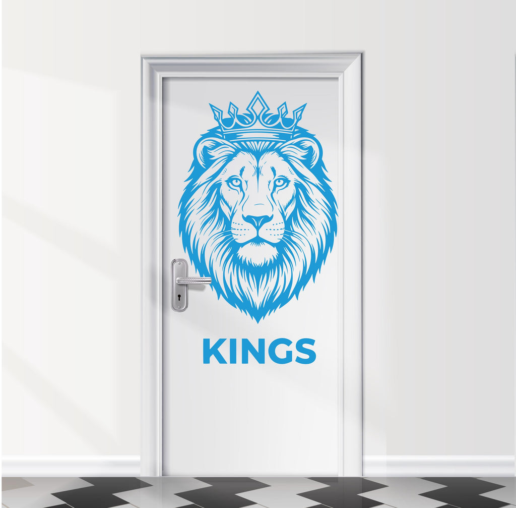 Bathroom Sign Lion Kings Door Decal, Bar Restaurant Toilet Door Decal, Bathroom Door Sign, Man Woman Modern Signs Vinyl Stickers, WC 1109RS