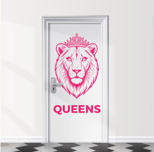 Load image into Gallery viewer, Bathroom Sign lioness Queens Door Decal, Bar Restaurant Toilet Door Decal, Bathroom Door Sign, Woman Modern Signs Vinyl Stickers, WC 1110RS