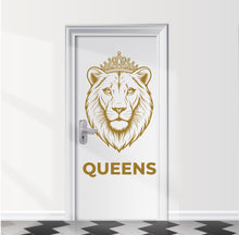 Load image into Gallery viewer, Bathroom Sign lioness Queens Door Decal, Bar Restaurant Toilet Door Decal, Bathroom Door Sign, Woman Modern Signs Vinyl Stickers, WC 1110RS