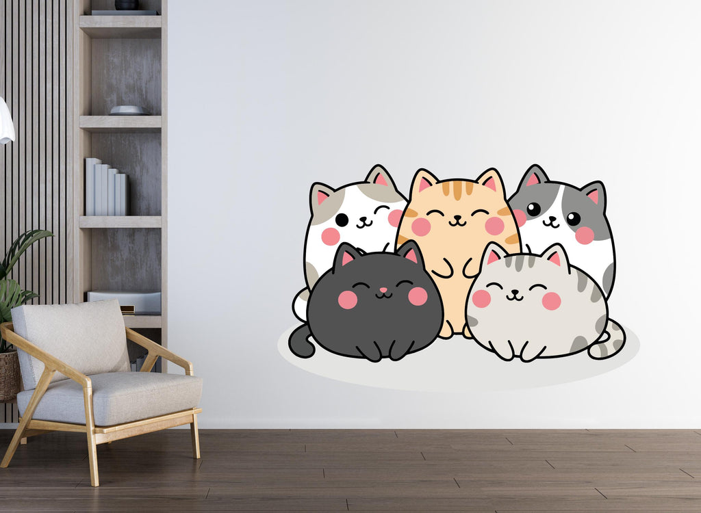 Cute Cat wall decal Cat Wall decor Cat wall art Decal Cat Lover Animals Cat Wall Bathroom Wall Decals Vinyl 401DE