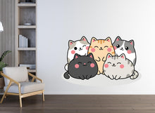 Load image into Gallery viewer, Cute Cat wall decal Cat Wall decor Cat wall art Decal Cat Lover Animals Cat Wall Bathroom Wall Decals Vinyl 401DE