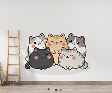 Load image into Gallery viewer, Cute Cat wall decal Cat Wall decor Cat wall art Decal Cat Lover Animals Cat Wall Bathroom Wall Decals Vinyl 401DE
