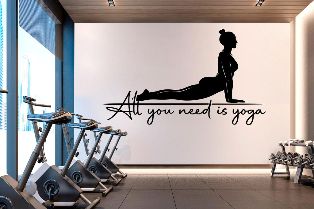 Yoga Wall Decal, Girl Yoga Wall Sticker, Yoga Wall Art, Yoga Wall Art Decor, Yoga Studio Wall Decal, Gym Wall Sticker Meditation 817LU