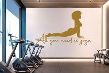 Load image into Gallery viewer, Yoga Wall Decal, Afro Girl Yoga Wall Sticker, Yoga Wall Art, Yoga Wall Art Decor, Yoga Studio Wall Decal, Gym Wall Sticker Meditation 818LU