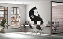 Load image into Gallery viewer, Bearded Man Wall Decal, Barber Shop Wall Decor, Beard Logo Sticker, Mens Grooming Wall Art, Barbershop Interior Design Decal