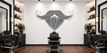 Load image into Gallery viewer, Beard And Mustache Wall Decal, Barber Shop Wall Decor, Mens Grooming Sticker, Barbershop Wall Art, Beard Logo Salon Interior Design