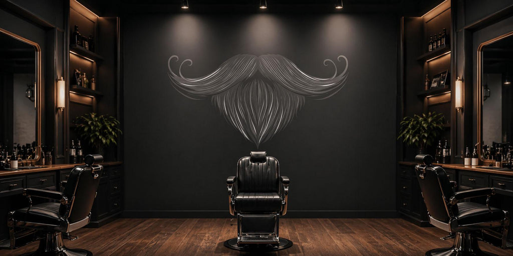 Beard And Mustache Wall Decal, Barber Shop Wall Decor, Mens Grooming Sticker, Barbershop Wall Art, Beard Logo Salon Interior Design