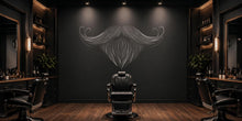 Load image into Gallery viewer, Beard And Mustache Wall Decal, Barber Shop Wall Decor, Mens Grooming Sticker, Barbershop Wall Art, Beard Logo Salon Interior Design