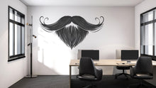 Load image into Gallery viewer, Beard And Mustache Wall Decal, Barber Shop Wall Decor, Mens Grooming Sticker, Barbershop Wall Art, Beard Logo Salon Interior Design