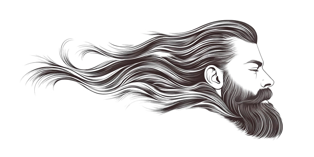 Bearded Man Wall Decal, Barber Shop Wall Decor, Flowing Hair Line Art Sticker, Mens Grooming Wall Art, Modern Barbershop Interior Design