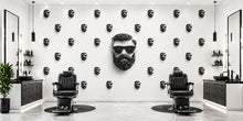 Load image into Gallery viewer, Beard Pattern Wall Decal, Barber Shop Wall Decor, Beard Icon Sticker Set, Mens Grooming Wall Art, Modern Barbershop Interior Design