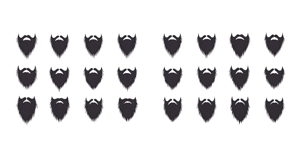 Beard Pattern Wall Decal, Minimal Barber Shop Wall Decor, Repeating Beard Sticker Set, Modern Barbershop Interior, Mens Grooming Wall Art
