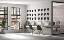 Load image into Gallery viewer, Beard Pattern Wall Decal, Minimal Barber Shop Wall Decor, Repeating Beard Sticker Set, Modern Barbershop Interior, Mens Grooming Wall Art