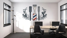 Load image into Gallery viewer, Barber Tools Wall Decal, Clipper Comb Wall Sticker, Barbershop Wall Decor, Hair Salon Wall Art, Mens Grooming Vinyl Decal, Barber Interior