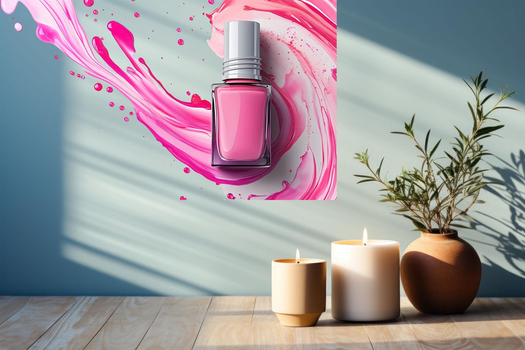 Nail Polish Wall Decal Nail Salon Wall Sticker Beauty Studio Decor Pink Splash Wall Art Manicure Studio Decor Nail Technician Vinyl Wall
