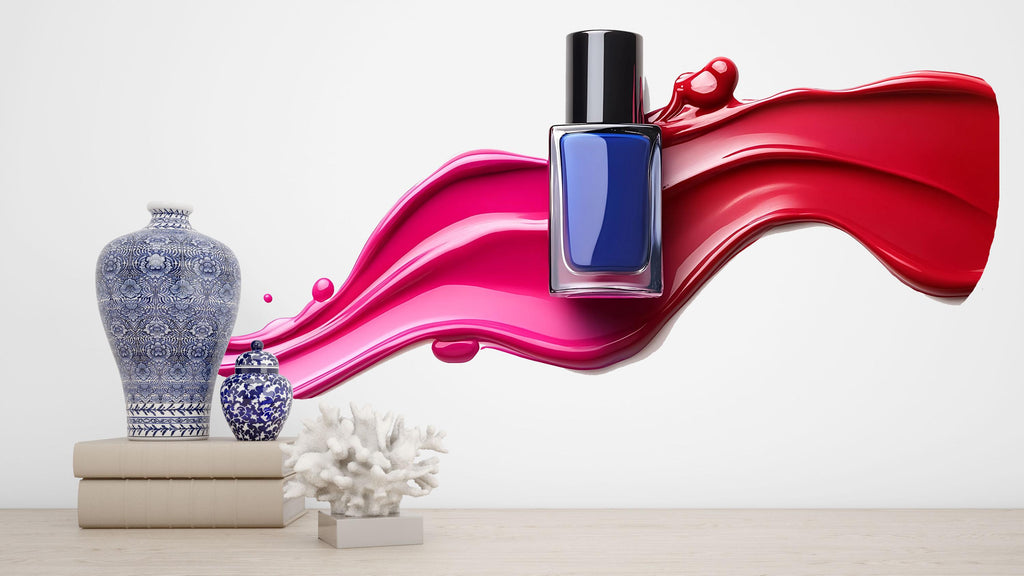 Nail Polish Wall Decal Luxury Nail Salon Wall Sticker Beauty Studio Decor Pink Red Splash Wall Art Manicure Studio Vinyl Wall Decal