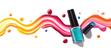 Load image into Gallery viewer, Colorful Nail Polish Wall Decal Nail Salon Wall Sticker Beauty Studio Decor Rainbow Splash Wall Art Manicure Studio Vinyl Wall Decal