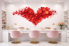 Load image into Gallery viewer, Red Heart Wall Decal Nail Salon Wall Sticker Beauty Studio Decor Romantic Wall Art Manicure Studio Vinyl Wall Decal Love Heart Decor