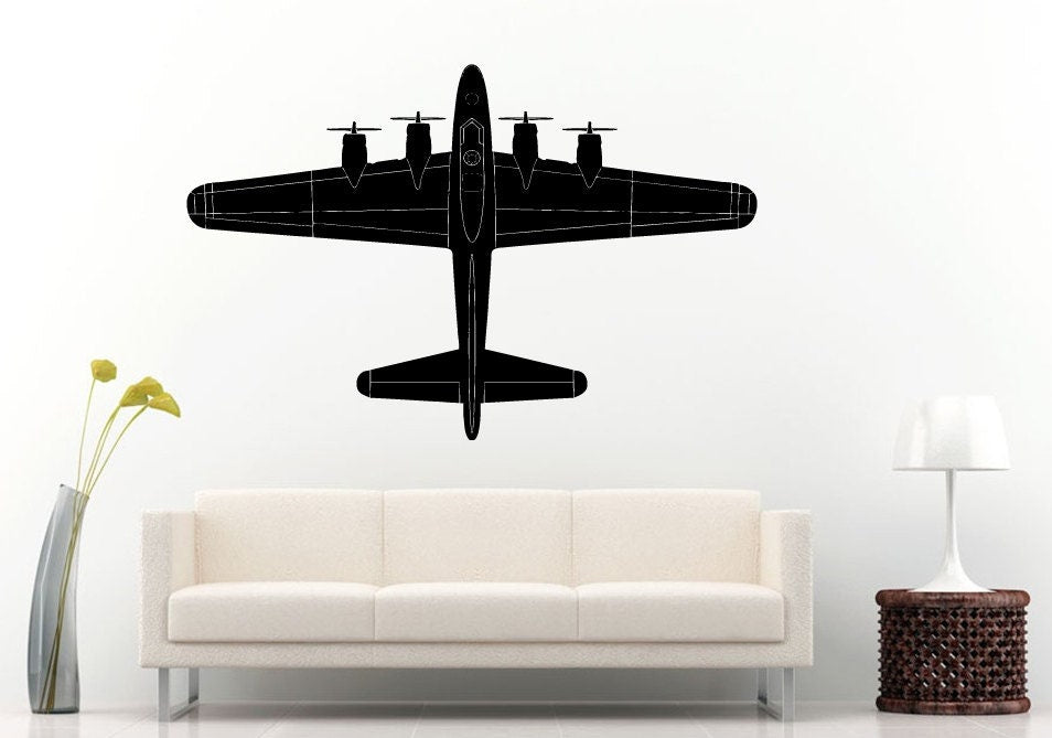 Old Vintage Classic War Air Force Airplane Jet Aircraft Wall Decal Vinyl Sticker Mural Room Decor L674