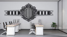 Load image into Gallery viewer, Vintage Barber Wall Decal, Ornate Barbershop Wall Decor, Classic Barber Logo Sticker, Luxury Barber Interior Wall Art, Mens Grooming