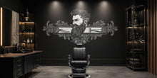 Load image into Gallery viewer, Vintage Barber Portrait Wall Decal, Luxury Barbershop Wall Decor, Bearded Man Barber Art Sticker, Classic Grooming Wall Art