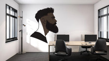 Load image into Gallery viewer, Fade Haircut Wall Decal, Barber Silhouette Wall Decor, Modern Barbershop Wall Art, Beard Hair Style Sticker, Mens Grooming Salon Wall Decal