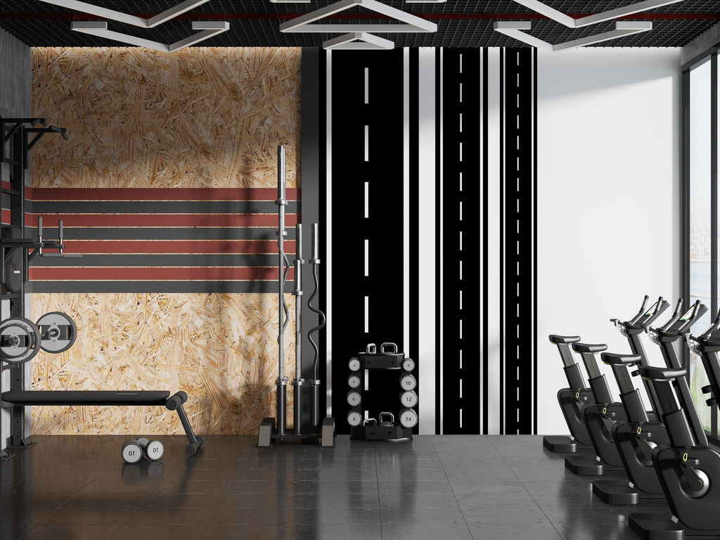 Automotive Road Wall Decal Racing Track Wall Mural Kids Room Playroom Bold Race Track Wall Sticker for Boys Room