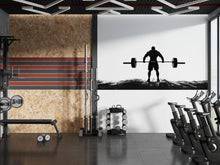 Load image into Gallery viewer, Weightlifting Wall Decal, Gym Wall Art, Barbell Silhouette Sticker, Fitness Wall Decor, Bodybuilder Wall Decal, Workout Gym Mural, Home Gym
