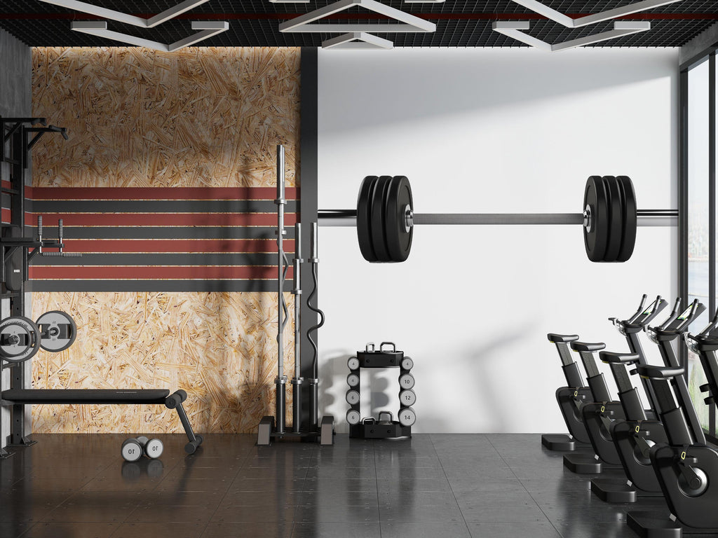 Barbell Wall Decal, Gym Wall Art, Minimal Fitness Wall Decor, Weightlifting Sticker, Home Gym Decor, Workout Wall Mural, Strength Training