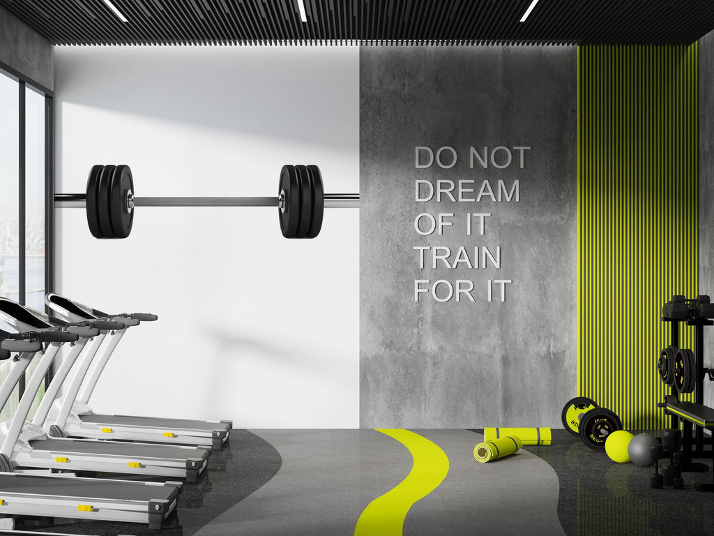 Barbell Wall Decal, Gym Wall Art, Minimal Fitness Wall Decor, Weightlifting Sticker, Home Gym Decor, Workout Wall Mural, Strength Training