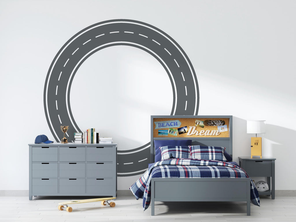 Road Wall Decal Playroom Wall Mural Racing Track Toy Cars Kids Room Race Track Wall Sticker for Playroom