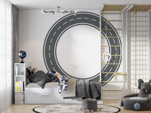 Load image into Gallery viewer, Road Wall Decal Playroom Wall Mural Racing Track Toy Cars Kids Room Race Track Wall Sticker for Playroom