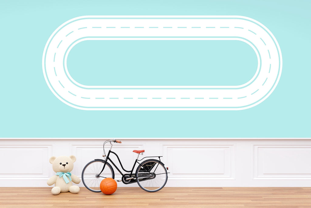 Race Track Wall Decal Road Wall Mural Playroom Car Track Wall Sticker Kids Room Nursery & Playroom