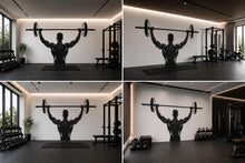 Load image into Gallery viewer, Bodybuilder Wall Decal Gym Wall Art Fitness Mural Weightlifting Vinyl Sticker Modern Gym Decor Barbell Athlete Silhouette Workout Motivation
