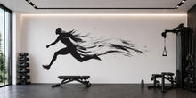 Load image into Gallery viewer, Sprint Runner Wall Decal Gym Wall Art Running Mural Athlete Silhouette Vinyl Sticker Fitness Wall Decor Speed Motion Workout Wall Art