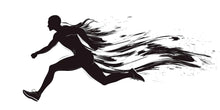 Load image into Gallery viewer, Sprint Runner Wall Decal Gym Wall Art Running Mural Athlete Silhouette Vinyl Sticker Fitness Wall Decor Speed Motion Workout Wall Art