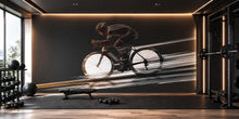 Load image into Gallery viewer, Cyclist Wall Decal Gym Wall Art Cycling Mural Bike Rider Vinyl Sticker Fitness Wall Decor Speed Motion Spin Studio Home Gym Decor