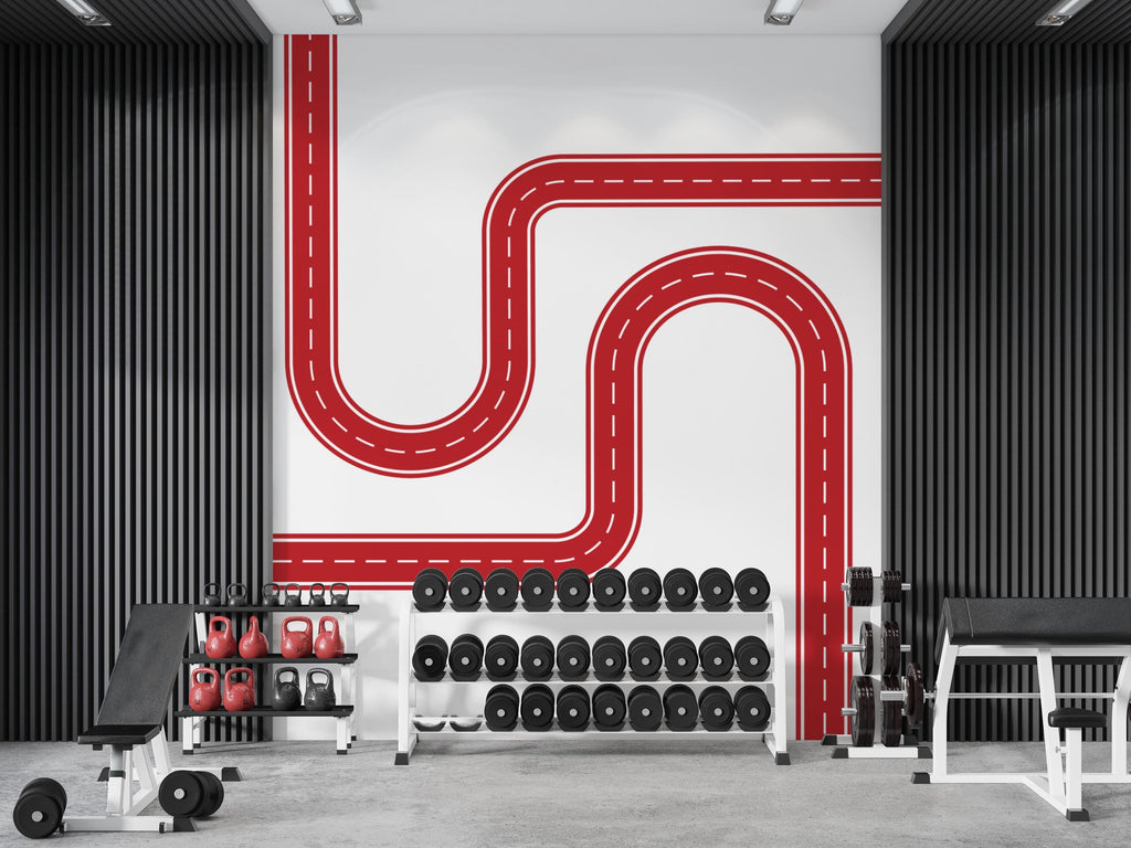 Road Wall Decal Playroom Car Track Wall Mural Kids Room