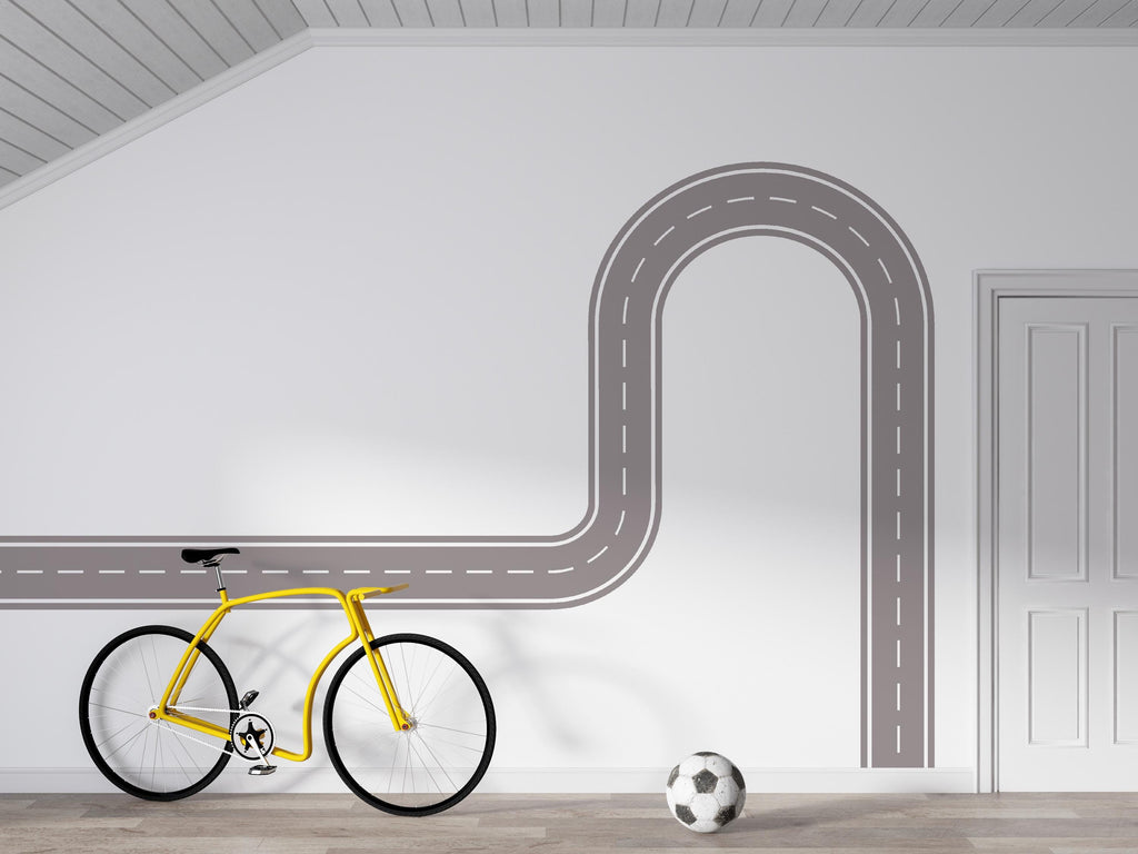 Road Wall Decal Playroom Car Track Wall Mural Kids Room