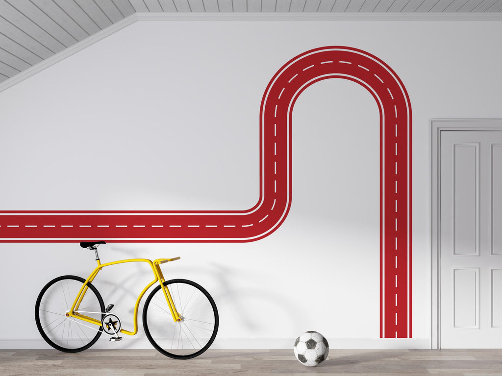 Road Wall Decal Playroom Car Track Wall Mural Kids Room