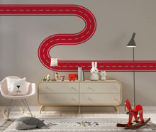 Load image into Gallery viewer, Road Wall Decal Racing Line Wall Mural Playroom Kids Room