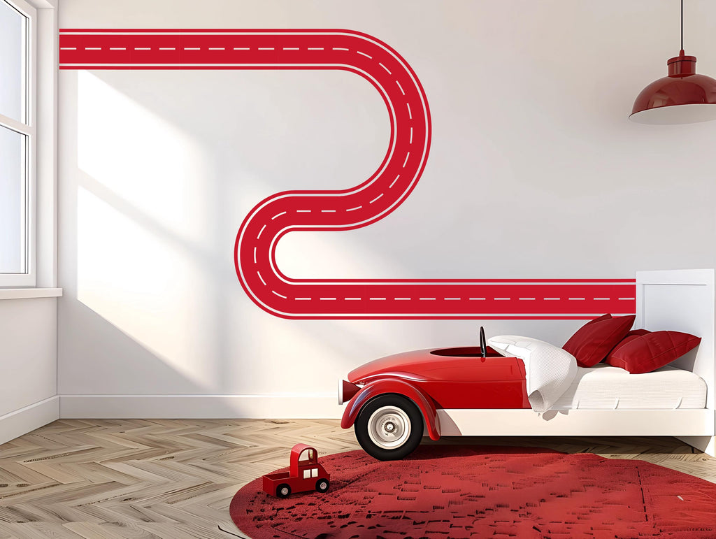 Highway Track Wall Decal Road Wall Mural Kids Room Playroom