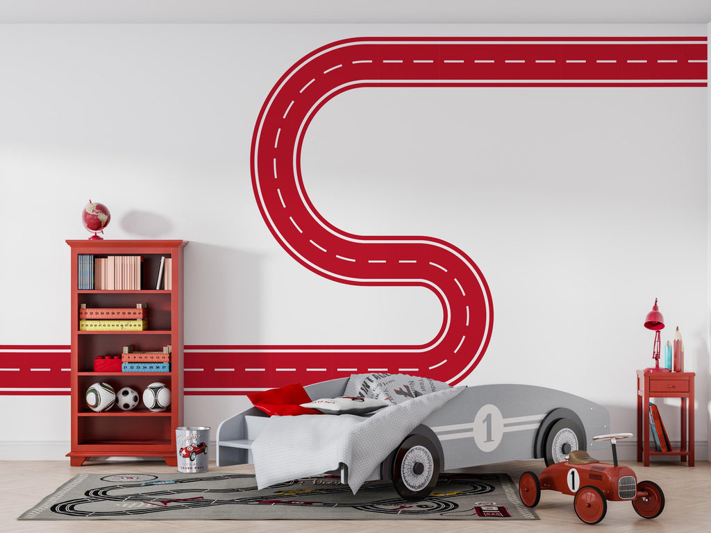 Highway Track Wall Decal Road Wall Mural Kids Room Playroom