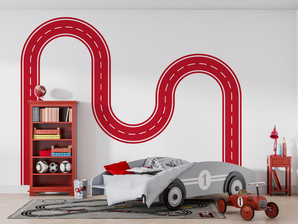 Kids Room Road Wall Decal Car Track Wall Mural Playroom