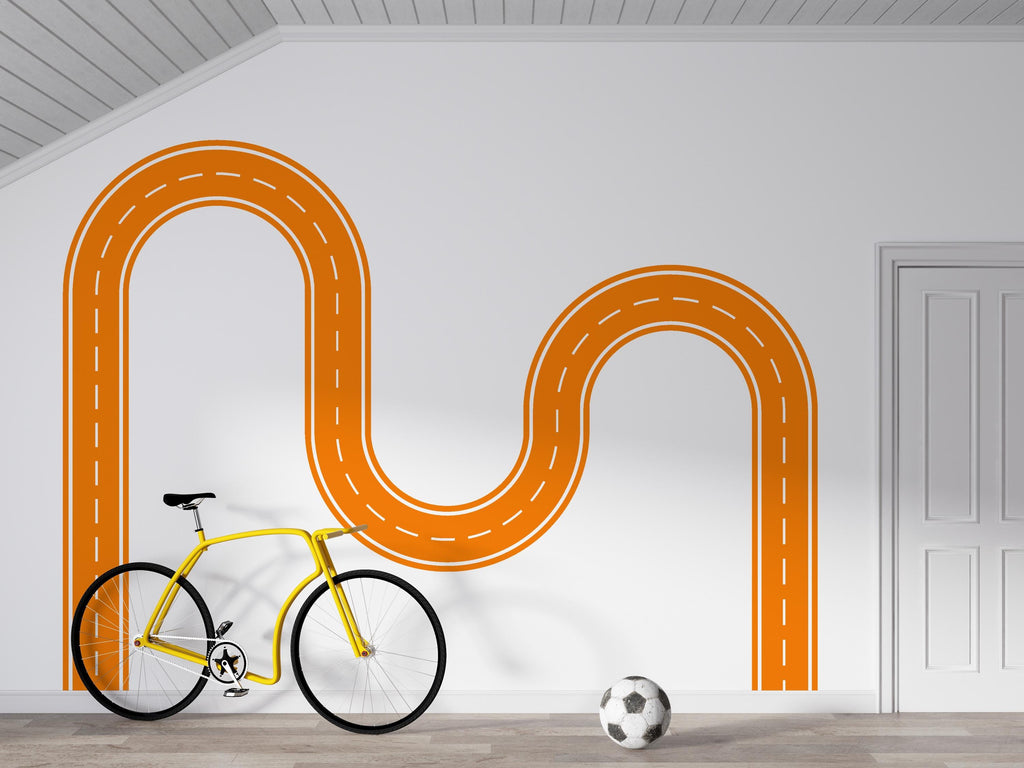 Kids Room Road Wall Decal Car Track Wall Mural Playroom