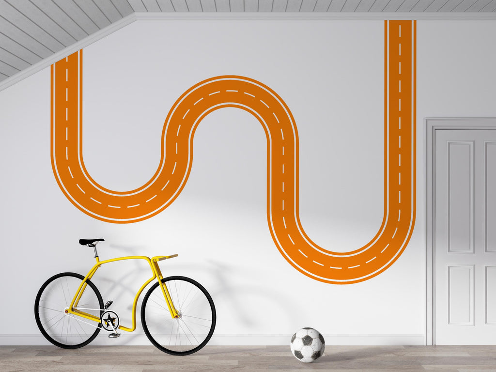 Kids Room Road Wall Decal Car Track Wall Mural Playroom