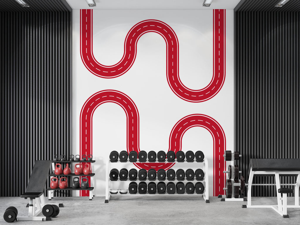 Kids Room Road Wall Decal Car Track Wall Mural Playroom
