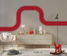 Load image into Gallery viewer, Race Track Wall Decal Road Wall Mural Playroom Car Track Wall Sticker Kids Room Nursery &amp; Playroom